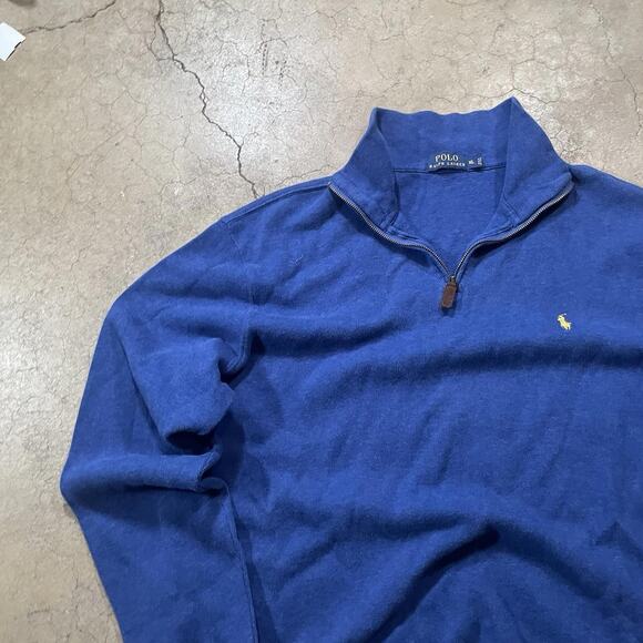 Polo Ralph Lauren Sweater Mens XL Blue 1/4 Zip Pullover - Picture 3 of 6